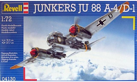 04130 НЕМЕЦКИЙ БОМБАРДИРОВЩИК JU 88 A-4/D-1 1:72 REVELL, сборные модели авиации, Dornier, scale72