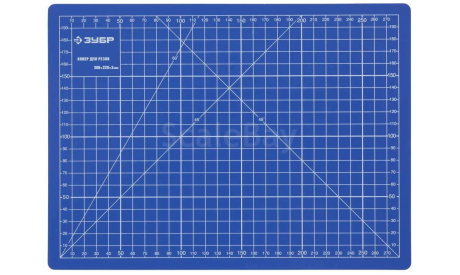 09903 Коврик ЗУБР ’ЭКСПЕРТ’, непрорезаемый, 3мм, цвет  синий, 300х220 мм, инструменты для моделизма, расходные материалы для моделизма