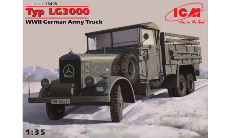 35405 Тур LG3000, германский армейский грузовик 2МВ,1:35, ICM, миниатюры, фигуры, scale35