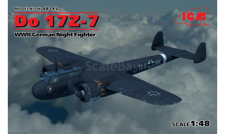 48245 Do 17Z-7, Германский ночной истребитель ІІ МВ ICM 1/48 сборная модель, сборные модели авиации, scale48
