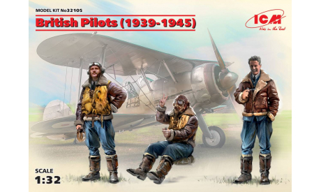 32105 Фигуры, Пилоты ВВС Великобритании (1939-1945) 1:32 ICM, миниатюры, фигуры, scale32