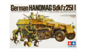 35020 TAMIYA Немецкий полугусеничный БТР Hanomag Sd.kfz251/1 c 5 фигурами (1:35), сборные модели бронетехники, танков, бтт, scale35