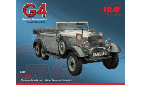 24011 Typ G4 (1935 production), WWII German Personnel Car ICM 1:24, сборные модели бронетехники, танков, бтт, scale24