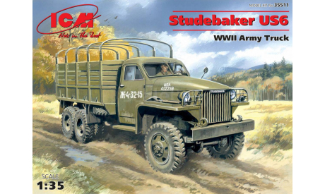 35511 Studebaker US6, Армейский грузовой автомобиль 1:35 ICM, сборные модели бронетехники, танков, бтт, scale35