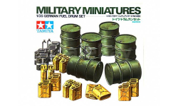 35186 TAMIYA Немецкие 200 л. бочки для топлива (6 шт.), 20 л. канистры для воды и топлива (1:35)