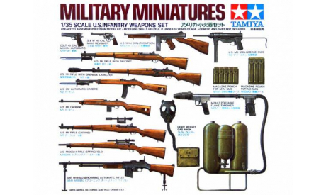 35121 Набор вооружения американских солдат 1:35 TAMIYA, сборные модели артиллерии, scale35