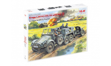 72461 Германский легкий тягач Krupp L2H143 Kfz69 ICM 1:72, сборные модели бронетехники, танков, бтт, scale72