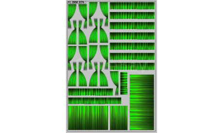DKM0174	Набор декалей Шторки для Ikarus 256, зеленый (100х140)	Maksiprof 1:43, фототравление, декали, краски, материалы, scale43