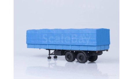 Н851 МАЗ-5205 полуприцеп с тентом голубой 1:43 Наш Автопром, масштабная модель, scale43