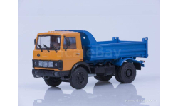 МАЗ-5551 самосвал (ранняя кабина, оранжево-синий), 1988 г. Автоистория (АИСТ) 1:43