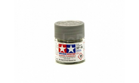 КРАСКА XF-16 Flat Aluminum, acrylic paint mini 10 ml. (Алюминий матовый металлик) Tamiya 81716, фототравление, декали, краски, материалы, scale0