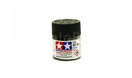 КРАСКА АКРИЛОВАЯ XF-61 Dark Green flat, acrylic paint mini 10 ml. (Тёмный зелёный матовый) Tamiya 81761, фототравление, декали, краски, материалы