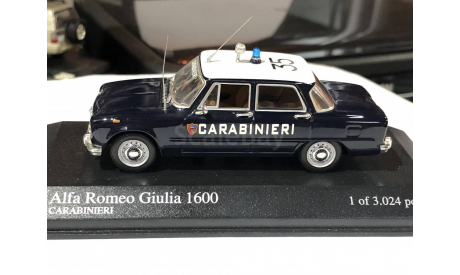 Масштабная модель. ALFA ROMEO Giulia 1600 Carabinieri (1970), dark blue, масштабная модель, Minichamps, 1:43, 1/43