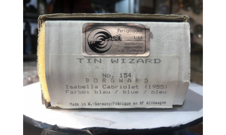 Коллекционная модель. Borgward Isabella Cabriolet 1955, масштабная модель, Tin Wizard, scale43