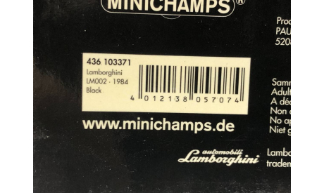 Коллекционная модель. Ламборгини Lamborghini LM002 4х4 Черный Minichamps, масштабная модель, 1:43, 1/43