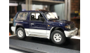 Коллекционная модель. Mitsubishi Pajero II SWB короткий, рестайлинг 1997 синий мет, масштабная модель, Minichamps, scale43