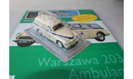 Warszawa 203 Ambulans №1 Скорая помощь  1:43, масштабная модель, DeAgostini-Польша (Kultowe Auta), scale43