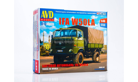 Сборная модель IFA W50LA бортовой (с тентом), сборная модель автомобиля, AVD Models, scale43