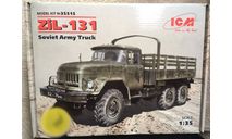 Сборная модель. ЗиЛ-131 армейский грузовик с набором дополнений., сборная модель автомобиля, ICM, scale35