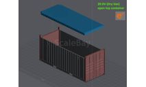 Контейнер 20 футов OPEN-TOP  (кит под сборку и покраску)  - 1/43, запчасти для масштабных моделей, scale43