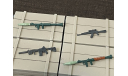 автомат АК, винтовка М4, РПГ для диорам и фигурок (комплекты по 10 шт) - 1/43, запчасти для масштабных моделей, Hand Made 3D, 1:43