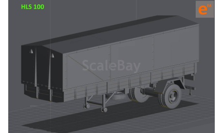 kit Полуприцеп (прицеп) HLS-100 (ГДР) для IFA W50 - 1/43, масштабная модель, scale43, еМ
