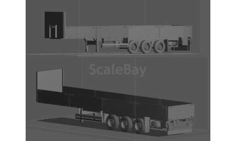 Полуприцеп бортовой (прицеп) SCHMITZ - 1/43, масштабная модель, еМ, Mercedes-Benz, scale43