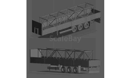 КИТ - полуприцеп бортовой (прицеп) SCHMITZ - 1/43, масштабная модель, scale43, еМ, Volvo