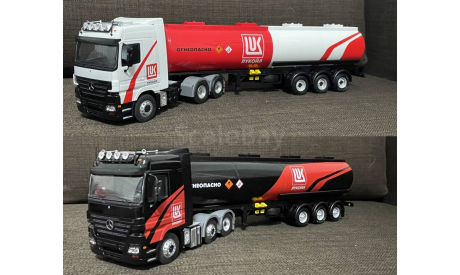 Полуприцеп цистерна (прицеп бочка) LUKOIL (3 оси)  УЛУЧШЕННАЯ- 1/43, масштабная модель, IXO Road (серии MOC, CLC), Mercedes-Benz, scale43