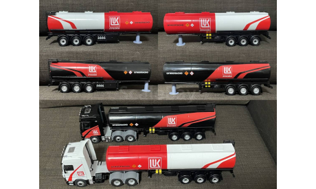 Полуприцеп цистерна (прицеп бочка) LUKOIL (3 оси)  УЛУЧШЕННАЯ- 1/43, масштабная модель, IXO Road (серии MOC, CLC), Mercedes-Benz, scale43