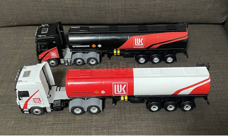 Полуприцеп цистерна (прицеп бочка) LUKOIL (3 оси)  УЛУЧШЕННАЯ- 1/43, масштабная модель, IXO Road (серии MOC, CLC), Mercedes-Benz, scale43