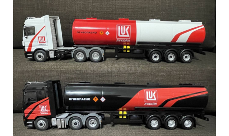 Полуприцеп цистерна (прицеп бочка) LUKOIL (3 оси)  УЛУЧШЕННАЯ- 1/43, масштабная модель, IXO Road (серии MOC, CLC), Mercedes-Benz, scale43