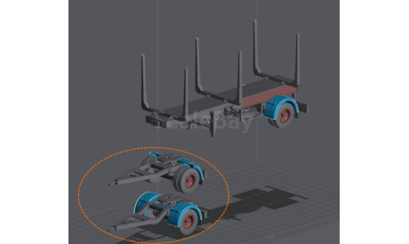 kit Полуприцеп (прицеп) лесовоз (1 ось) - 1/43, масштабная модель, IXO грузовики (серии TRU), Scania, scale43