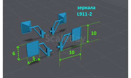 Зеркало боковое для моделей грузовиков  1/43, запчасти для масштабных моделей, Mercedes-Benz, 1:43