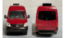 Mercedes Sprinter 4x4 (красный микроавтобус) - ТТ+ конверсия  1/43, масштабная модель, scale43, TemaToys, Mercedes-Benz