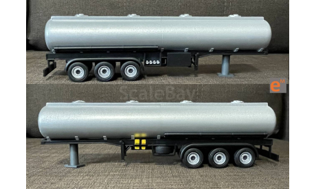 Полуприцеп цистерна (прицеп бочка) 3 оси серебро - 1/43, масштабная модель, 1:43, еМ, Renault