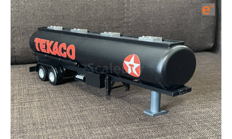 Полуприцеп цистерна (прицеп бочка) TEXACO чёрная - 1/43, масштабная модель, еМ, Peterbilt, scale43