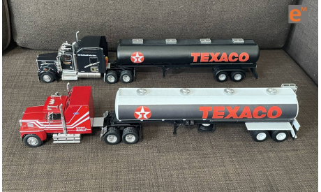 Полуприцеп цистерна (прицеп бочка) TEXACO чёрная - 1/43, масштабная модель, еМ, Peterbilt, scale43
