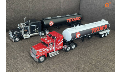 Полуприцеп цистерна (прицеп бочка) TEXACO чёрная - 1/43, масштабная модель, еМ, Peterbilt, scale43