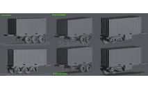 kit Полуприцеп (прицеп) контейнеровоз короткий (2 или 3 оси)  - 1/43, масштабная модель, scale43, IXO грузовики (серии TRU), Mercedes-Benz