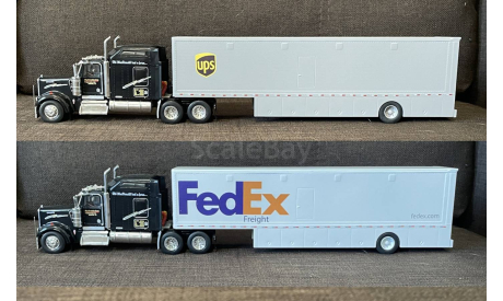Полуприцеп фургон (прицеп) FedEx  - 1/43 IXO, масштабная модель, scale43, IXO грузовики (серии TRU), Peterbilt