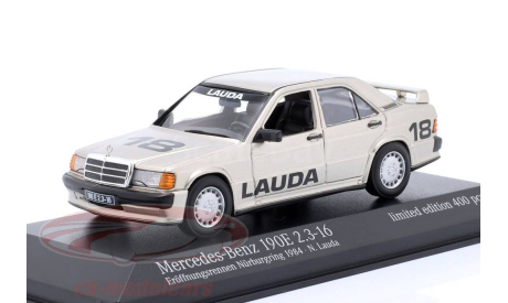 Mercedes 190E 2.3-16 (W201) 1984 Nürburgring N.Lauda, масштабная модель, Minichamps, Mercedes-Benz, scale43