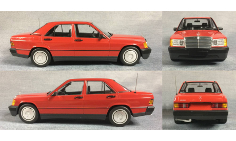 1/18 Mercedes 190E красный (W201) - MINICHAMPS, масштабная модель, scale18, Mercedes-Benz