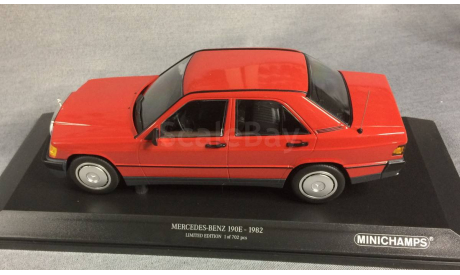 1/18 Mercedes 190E красный (W201) - MINICHAMPS, масштабная модель, scale18, Mercedes-Benz