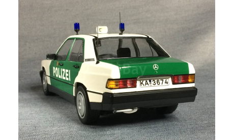 1/18 Mercedes 190E POLIZEI (W201) - MINICHAMPS, масштабная модель, scale18, Mercedes-Benz