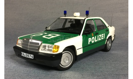 1/18 Mercedes 190E POLIZEI (W201) - MINICHAMPS, масштабная модель, scale18, Mercedes-Benz