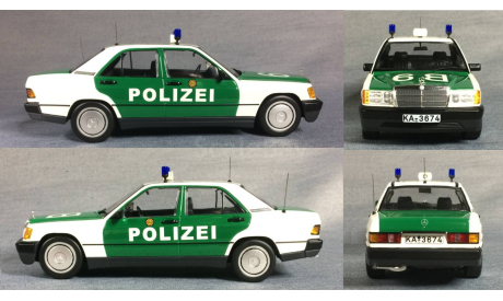 1/18 Mercedes 190E POLIZEI (W201) - MINICHAMPS, масштабная модель, scale18, Mercedes-Benz