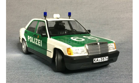 1/18 Mercedes 190E POLIZEI (W201) - MINICHAMPS, масштабная модель, scale18, Mercedes-Benz