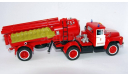 SL108 пожарный автомобиль АВ-6(130В1) на базе цементовоза ЗИЛ-130 (с белыми элементами), масштабная модель, СарЛаб, scale43