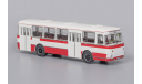 Автобус ЛиАЗ-677 белый с красными полосами КБ, масштабная модель, Classicbus, scale43